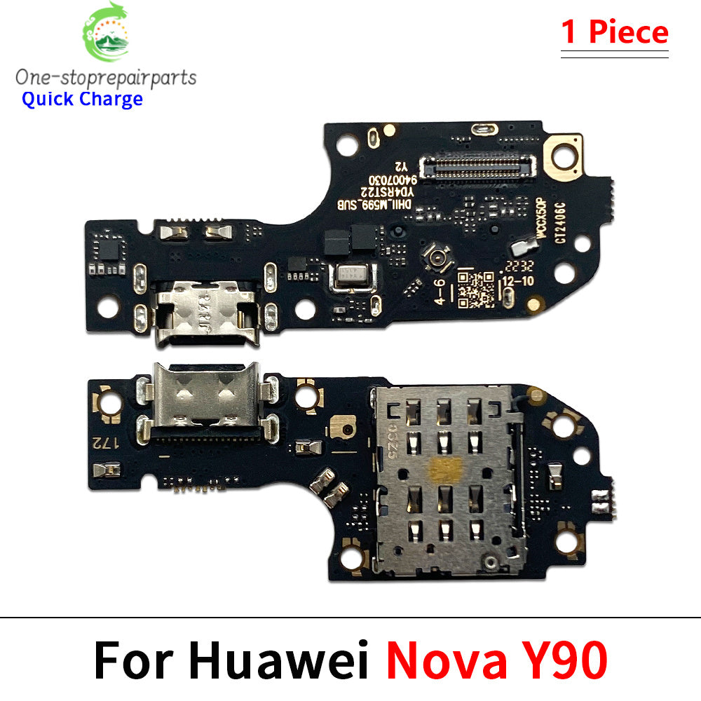 10Pcs, USB Charging Port Dock Charger Connector Board Flex Cable For Huawei Nova 10 11 11i 12 12i Pro Se Y60 Y61 Y70 Y71 Y90 Y91 Huawei phone repair parts