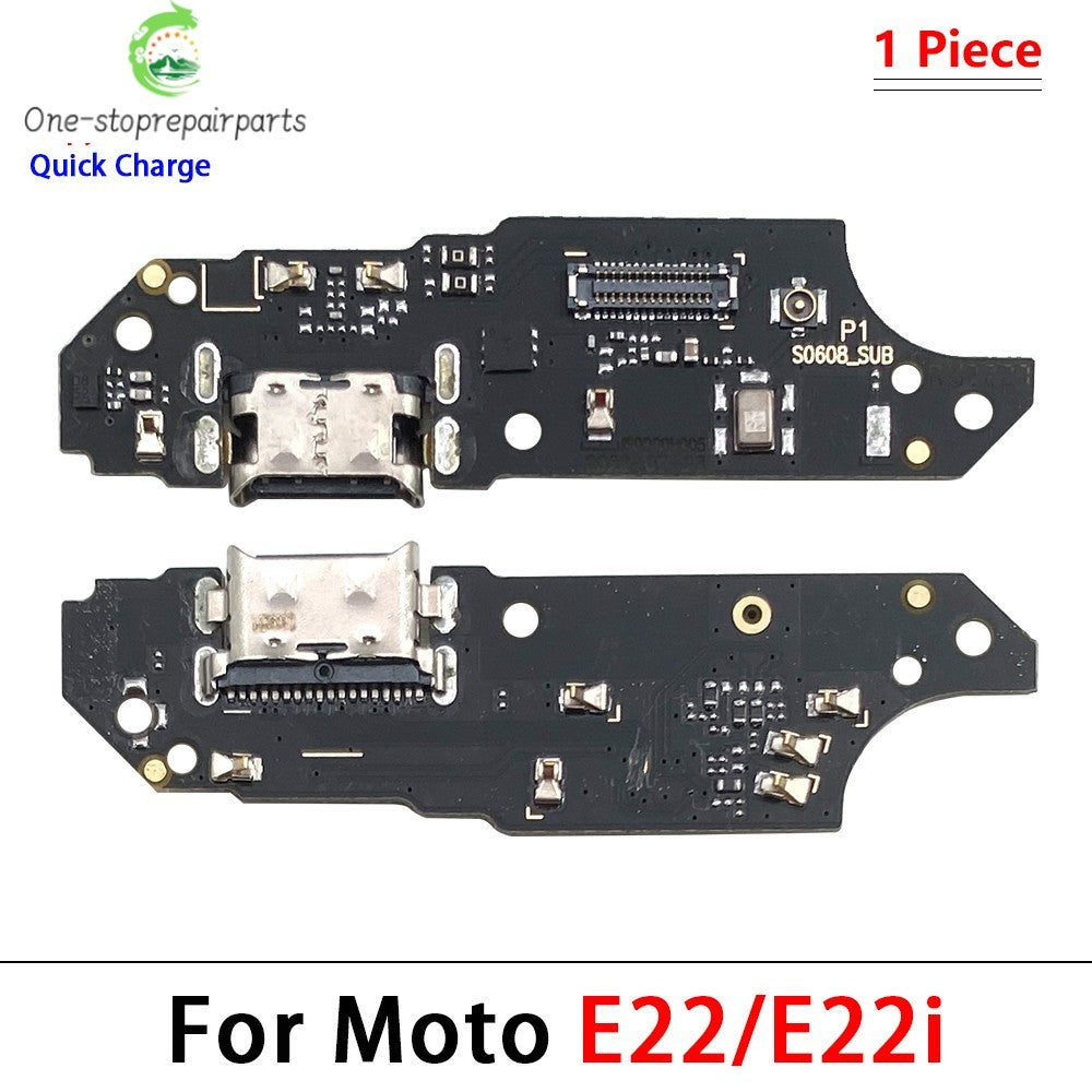 10Pcs, USB Charging Board Connector Port Dock Flex Cable For Moto E20 E30 E22 E13 E14 E32 E5 E6 E6s E6i E7i E7 Plus Power Play Motorola phone repair parts