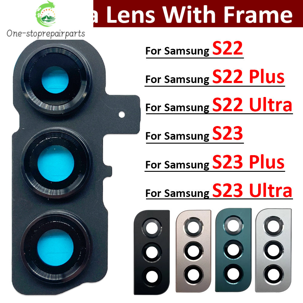 New Housing Back Rear Camera Glass Lens With Cover Frame Holder For Samsung S22 S23 Plus Ultra Samsung phone repair parts