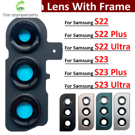 New Housing Back Rear Camera Glass Lens With Cover Frame Holder For Samsung S22 S23 Plus Ultra Samsung phone repair parts