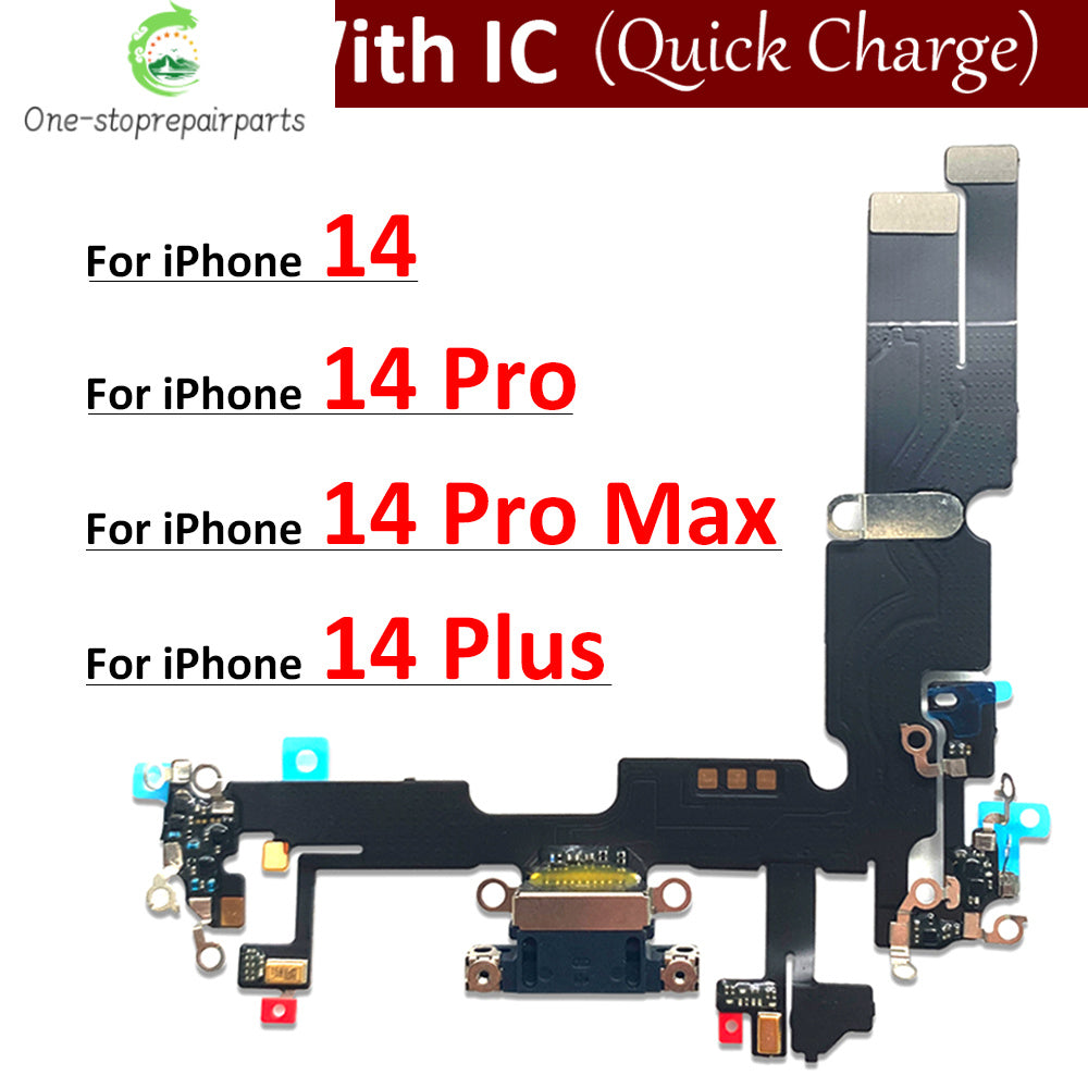 New For iPhone 14 Pro Max Plus USB Charging Port Dock Charger Connector Board With Microphone Flex Cable iPhone phone repair parts