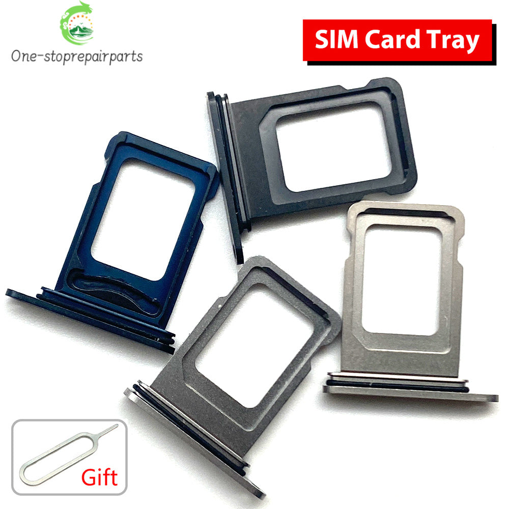 10Pcs, Dual SIM & Single SIM Card Slot SD Card Tray Holder Adapter For iPhone 15 Pro Max Plus iPhone phone repair parts