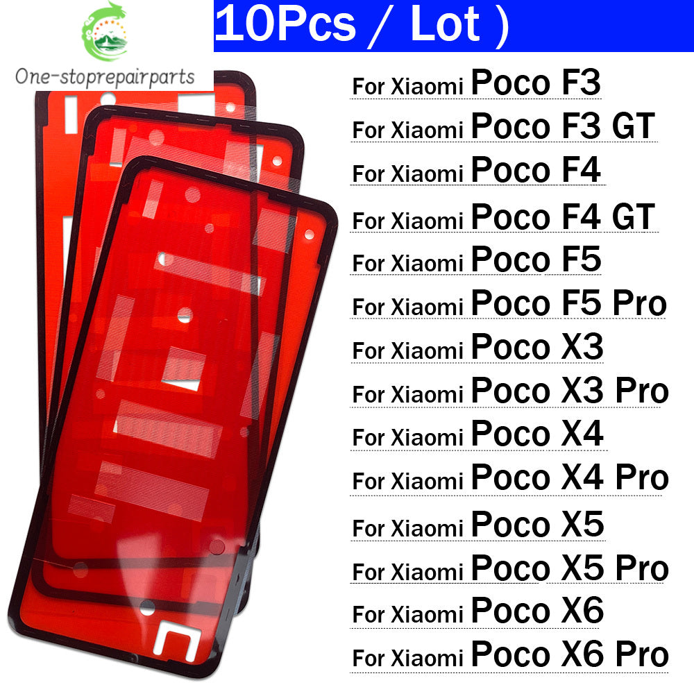 10Pcs/Lot, Back Battery Cover Door sticker Adhesive glue tape For XIaomi Poco F3 F4 F5 M4 X3 X4 X5 X6 Pro GT 4G 5G  Xiaomi  Xiao mi phone repair parts