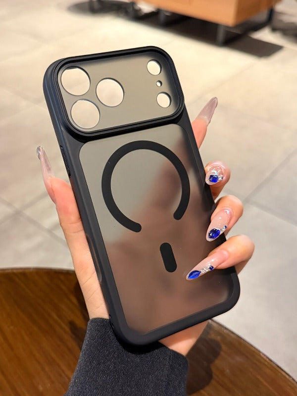 Skin matte magnetic suction For iPhone 18promax mobile phone case New iPhone17 new color cherry red strong magnetic adsorption 16pro anti-fingerprint fine hole all-inclusive case Phone Accessories