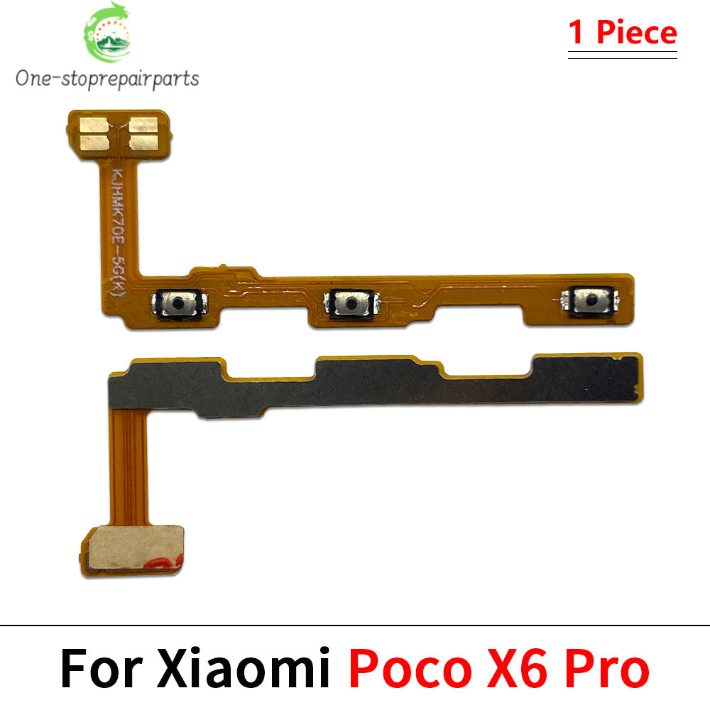 10Pcs, Power On Off Volume Side Button Key Flex Cable For Xiaomi Poco F4 F5 M3 M4 X3 X4 X5 X6 Pro 4G 5G GT Xiaomi  Xiao mi phone repair parts