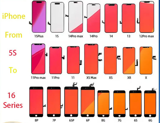 LCD touch screen assembly for iPhone 8P/6S/7 + 8 11 12 13 14 15 16 pro max plus  screens digitizer glass panel display