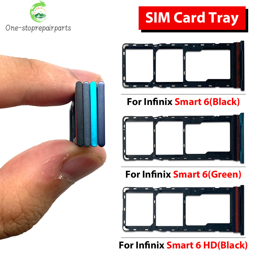 10Pcs, Sim Card slot tray Holder repair parts For Infinix Smart 6 7 HD Plus  infinix phone repair parts