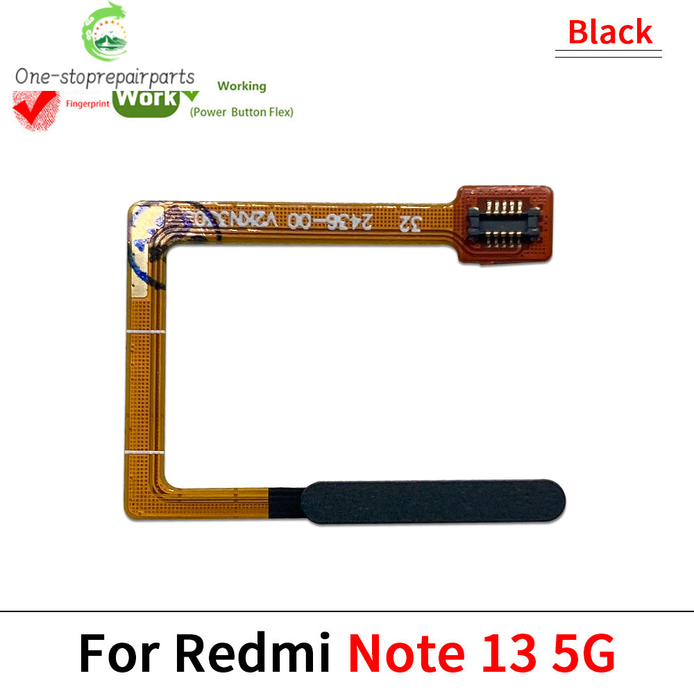 New For Xiaomi Redmi Note 13 Pro Plus 4G 5G Home Button Fingerprint Sensor Flex With Power Key Button Flex Cable  Xiaomi  Xiao mi phone repair parts