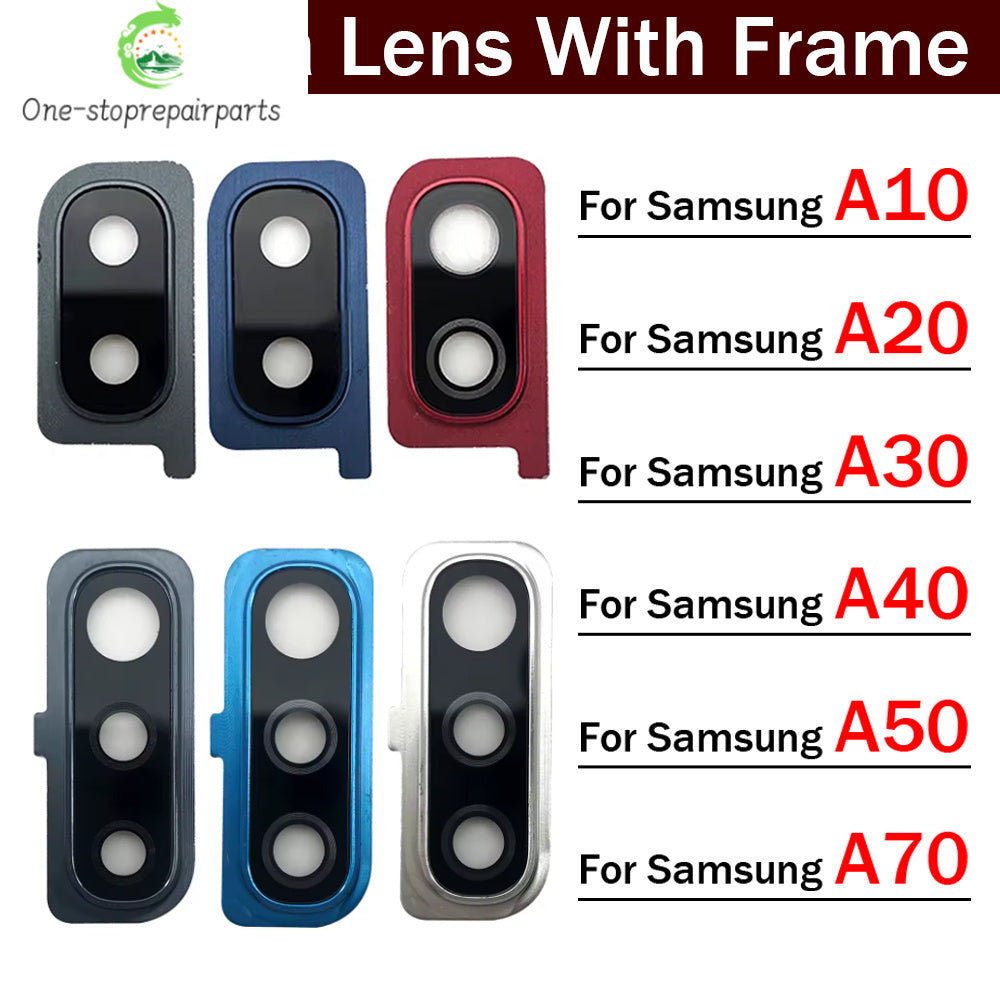 New Housing Back Rear Camera Glass Lens With Cover Frame Holder For Samsung A10 A20 A30 A40 A50 A70 A105F A205F A305F A505F A705 Samsung phone repair parts