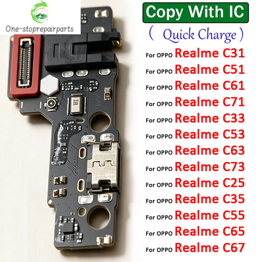 USB Charger Charging Dock Port Connector Flex Cable For OPPO Realme C31 C25 C35 C55 C65 C51 C61 C71 C53 C63 C73 C67 C21 4G 5G Realme phone repair parts