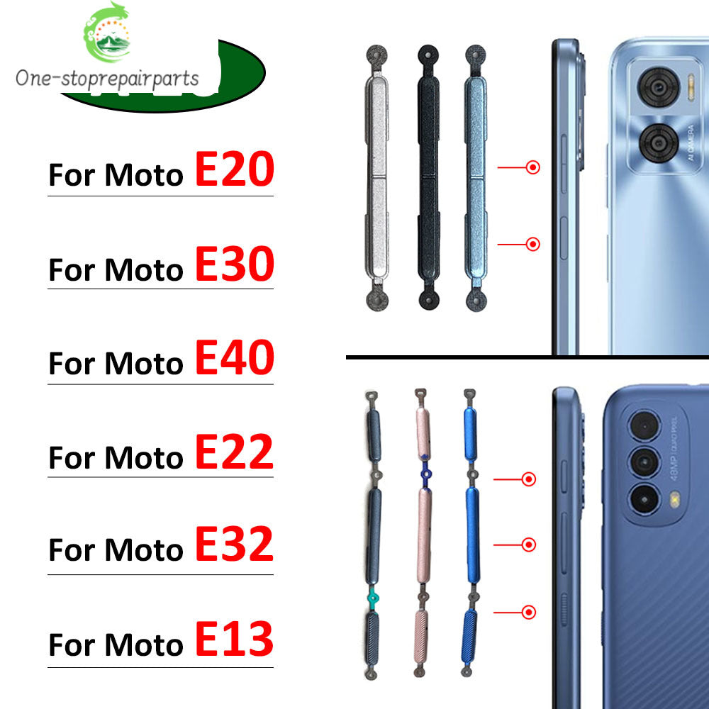 10Pcs/Lot, New For Motorola Moto E20 E30 E40 E22 E32 E13 Power Button + Volume Side Button Key Replacement Parts Motorola phone repair parts