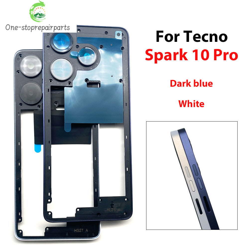 Middle Frame For Tecno Spark 10 Pro KI7 Middle Frame Housing Bezel With Side Button Repair Parts Tecno phone repair parts