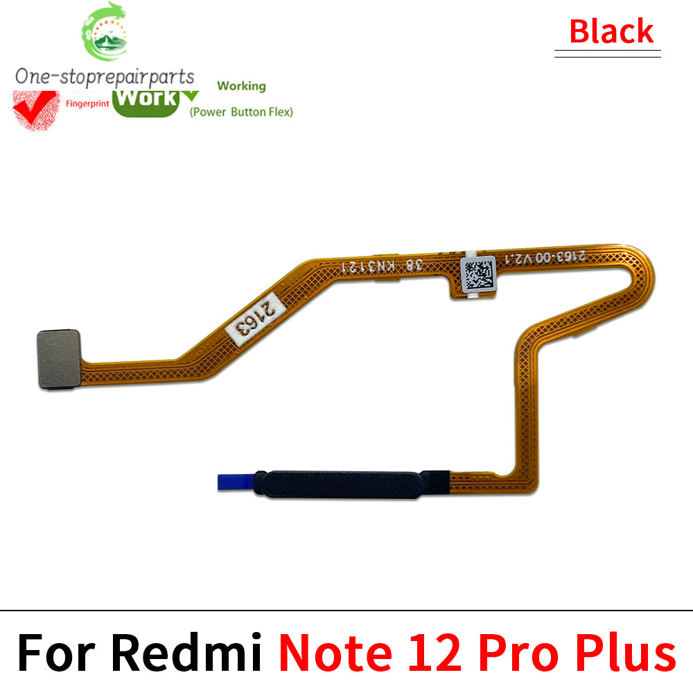 For Xiaomi Redmi Note 12 Pro Plus 4G 5G Home Button Fingerprint Sensor Flex With Power Key Button Flex Cable  Xiaomi  Xiao mi phone repair parts
