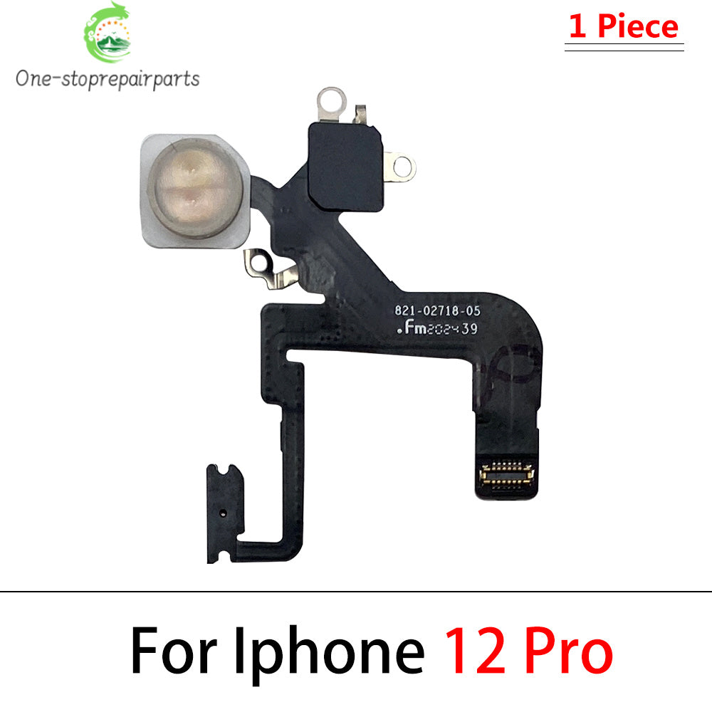 10Pcs, New For iPhone 12 13 14 15 Pro Max Mini Plus Flash Light Lamp Flex Cable LED Flashlight With Microphone iPhone phone repair parts