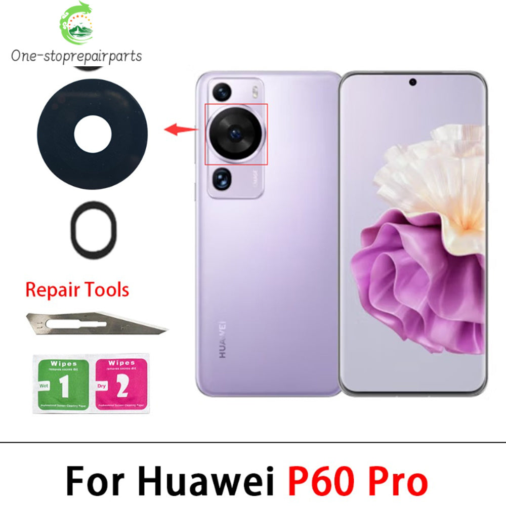New For Huawei P50 P60 Pura 70 Pro 5G Back Rear Glass Camera Lens With Adhesive Replacement Huawei phone repair parts