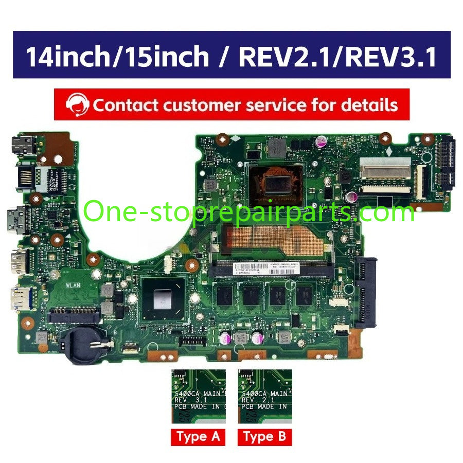 S400CA Notebook Mainboard For ASUS S500CA S400C S500C S400 S500 60NB0050-MBN000 Laptop Motherboard With CPU I3 I5 I7 3th Gen 4GB RAM ASUS laptop repair parts