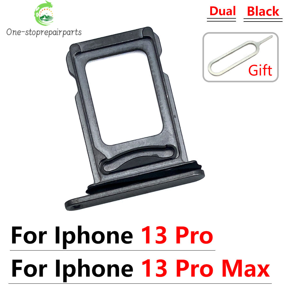 10Pcs New For iPhone 13 Pro 13Pro Max Mini Dual SIM Card Tray Slot Holder Adapter Accessories iPhone phone repair parts
