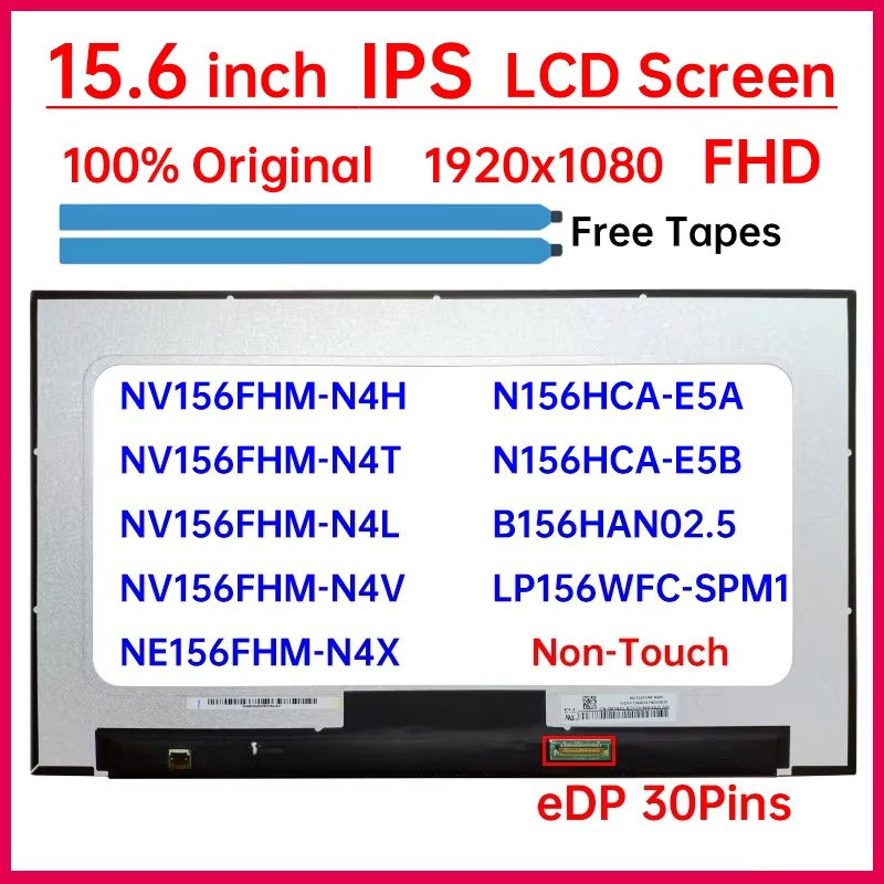 15.6" LCD Screen NV156FHM-N4V N4H N4T N4L N156HCA-E5A E5B B156HAN02.5 LP156WFC-SPM1 Display Matrix Panel Replacement Non-Touch Laptop screen replacement