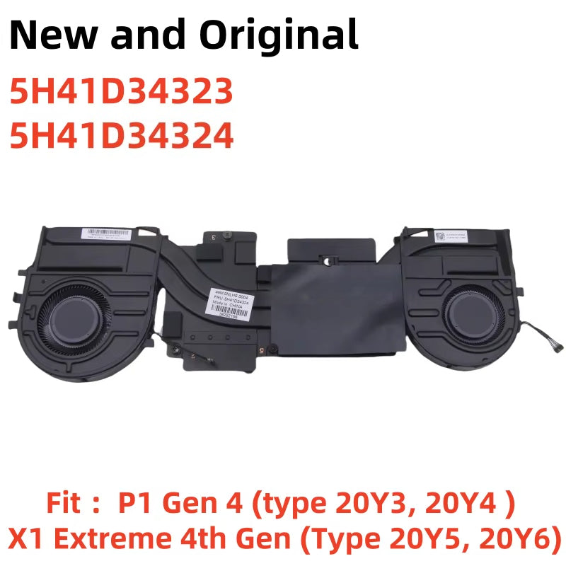 New Original CPU Cooling Fan Heatsink Cooler Radiator For Lenovo ThinkPad X1 Extreme Gen 4 P1 Gen 4 Laptop 5H41D34323 5H41D34324  Lenovo Laptop repair parts
