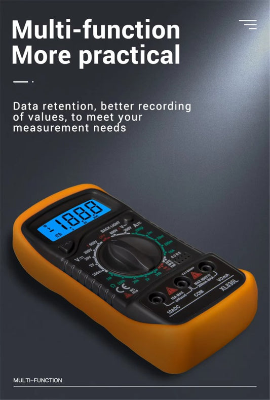 XL830L Handheld Digital Multimeter LCD Backlight Portable AC/DC Ammeter Voltmeter Ohm Voltage Tester Meter Multimetro Professional Repair Tools
