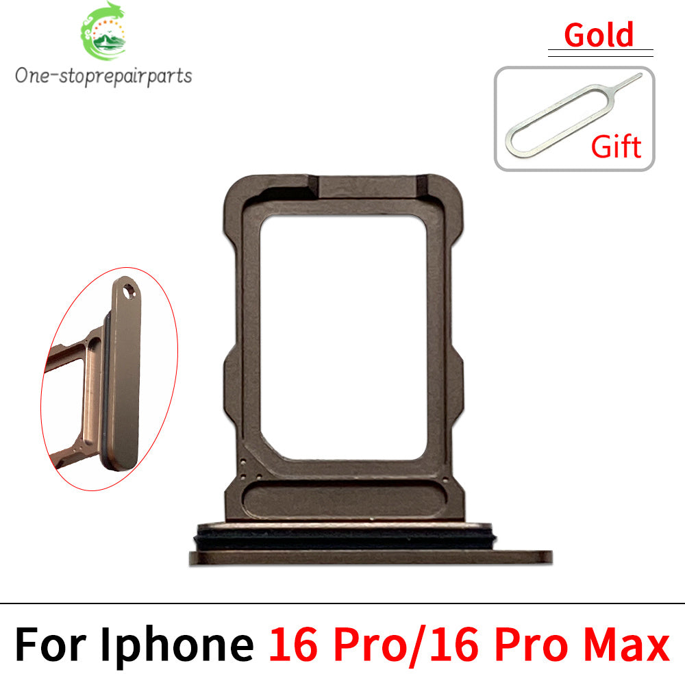 New Dual Single SIM Card Tray Slot Holder Adapter Accessories For iPhone 16 Pro 16Pro Max 16 Plus iPhone phone repair parts