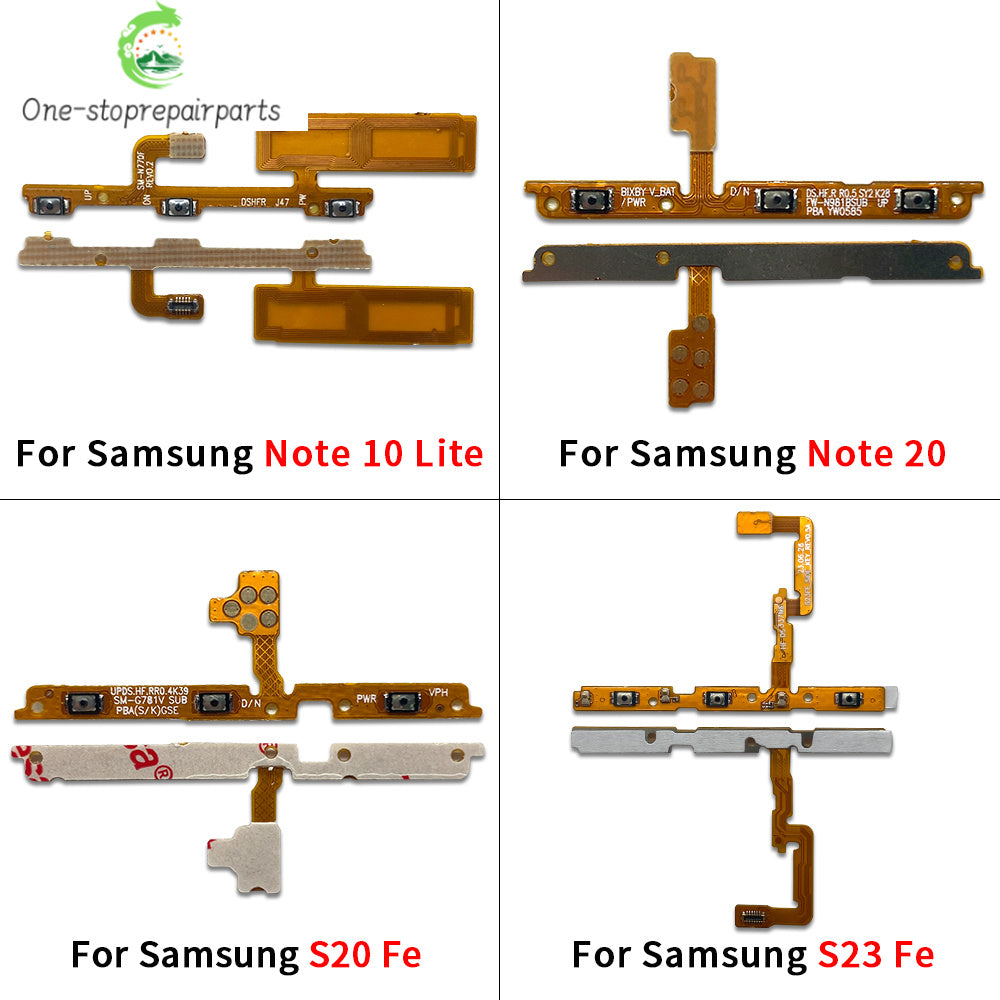 10Pcs, Volume Button Power Switch On Off Button Flex Cable For Samsung Note 10 Plus Lite Note 20 Ultra S20 S21 S23 Fe Samsung phone repair parts