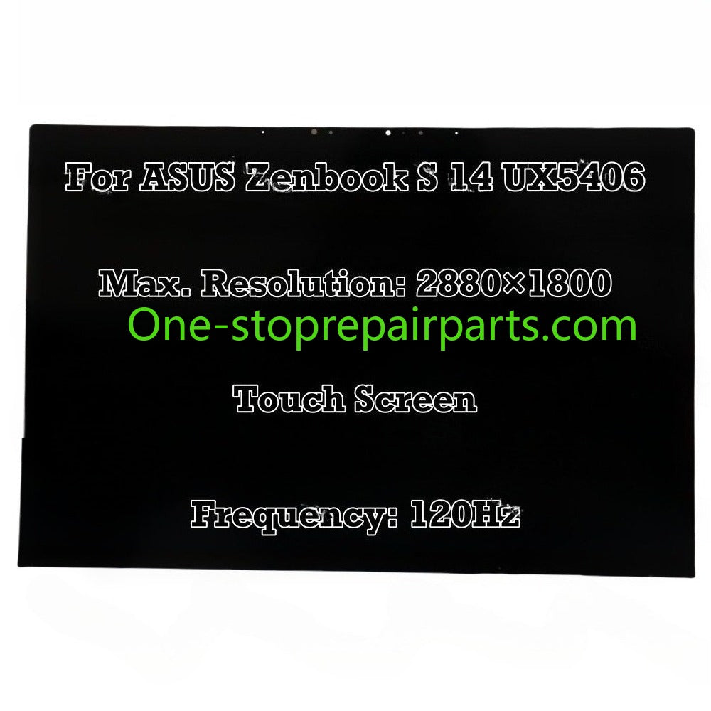 2880×1800 Lcd screen for For ASUS Zenbook S 14 UX5406SA UX5406S UX5406 S14 OLED 2.8K ATNA40CU09 3K 120Hz Screen LCD Complete Zumaia Gray Scandinavian WhiteTouch Assembly