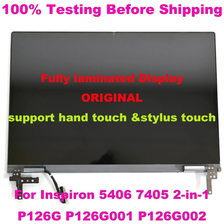 14" 1080p For Dell Inspiron 5400 5406 7405 2-in-1 P126G P126G004 Display LCD Touch Screen Replacement Assembly With Hinges Panel Dell laptop repair parts