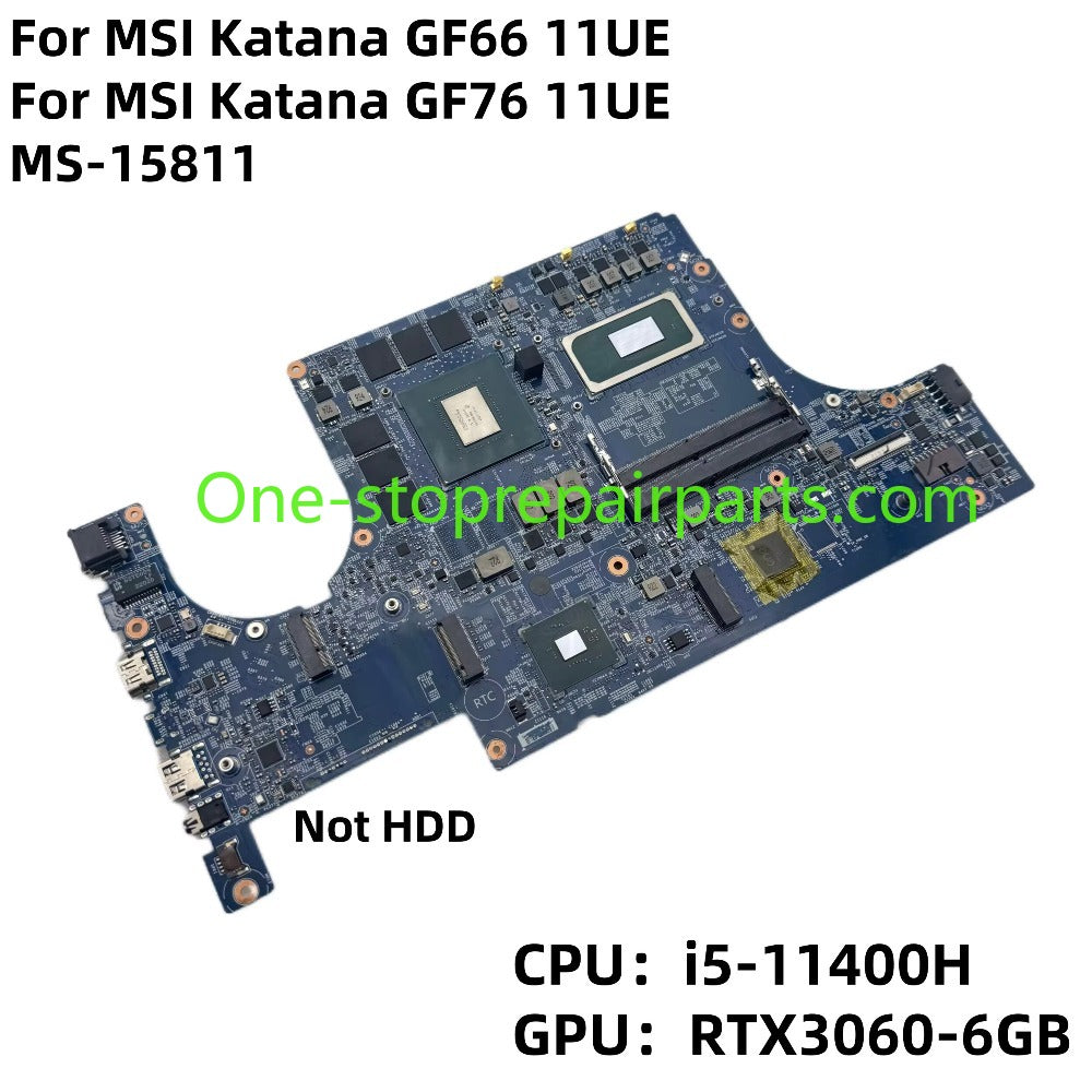 100% Full Tested Main sytem board for MSI MS-15811 Pulse GL66 11UEK Katana GF76 GF66 11UE i5 11400H RTX3060  i7-11800H RTX3060 6GB MOTHERBOARD MSI laptop repair parts