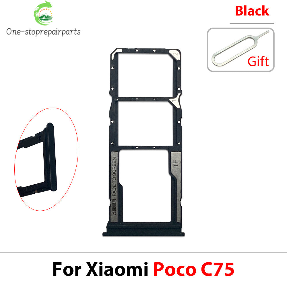 New For Xiaomi Poco C40 C71 C65 C75 C85 SIM Card Slot SD Card Tray Holder Adapter  Xiaomi  Xiao mi phone repair parts