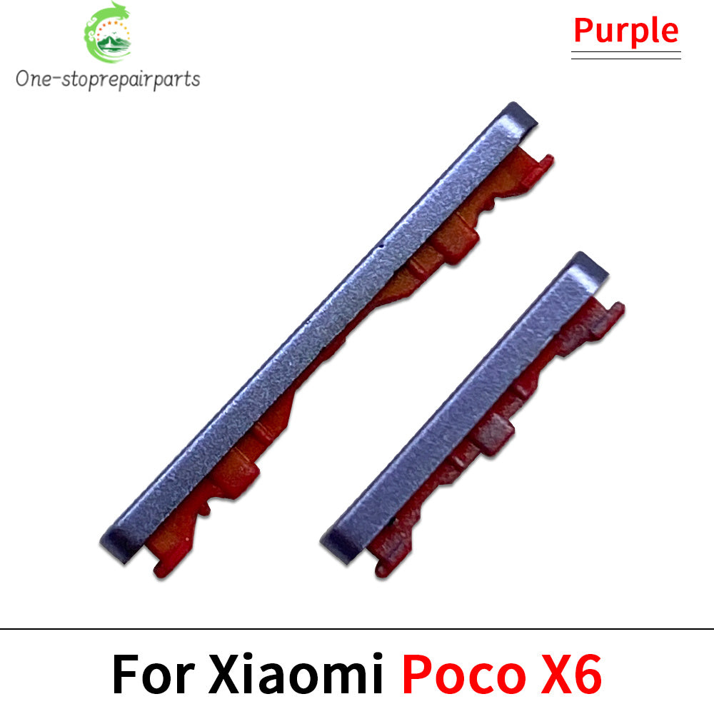 10Pcs/Lot, Side Keys Key Power and Volume Buttons For Xiaomi Poco X4 X5 X6 Pro 5G Replacement Parts  Xiaomi  Xiao mi phone repair parts