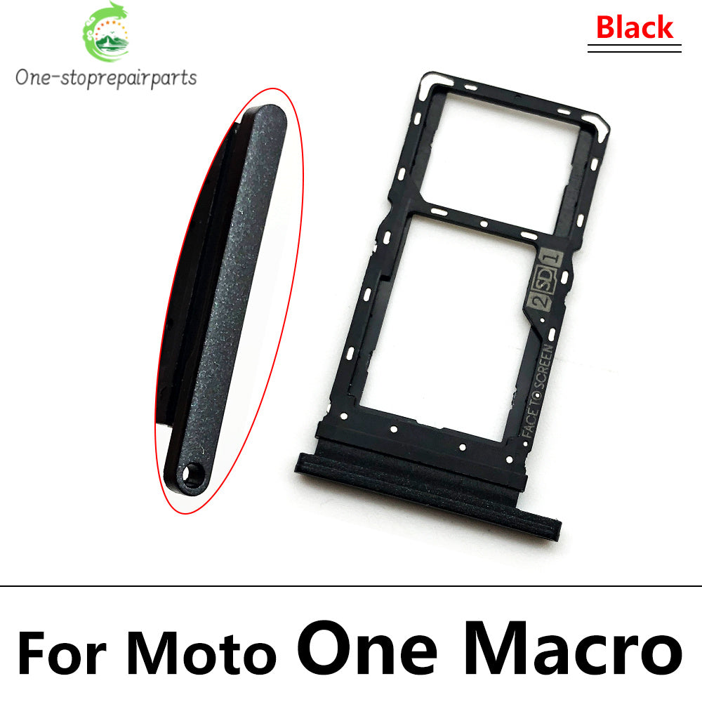 10Pcs,  SiM Tray For Motorola Moto One Macro Action Zoom Hyper Fusion Plus SIM Card Tray Slot Holder Replacement Parts Motorola phone repair parts