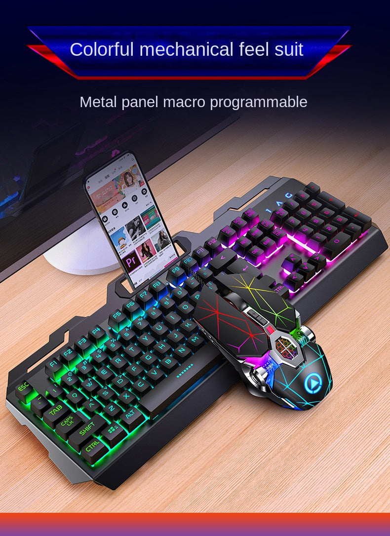 Accessories Game keyboard, mouse, earphones three-piece set, mechanical feel keyboard and mouse set