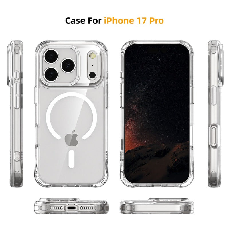 Applicable iPhone 17promax magnetic mobile phone case all-inclusive anti-drop iphone17 transparent mobile phone protective case 17air new case advanced sense magsafe magnetic case super anti-drop Phone accessories
