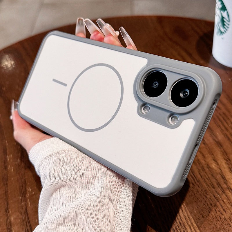 Contrasting color heat dissipation magnetic attraction For Redmi turbo5 max mobile phone case New turbo5 strong magnetic adsorption fine hole frame Redmi side heat dissipation design Soft edge shell Phone Accessories