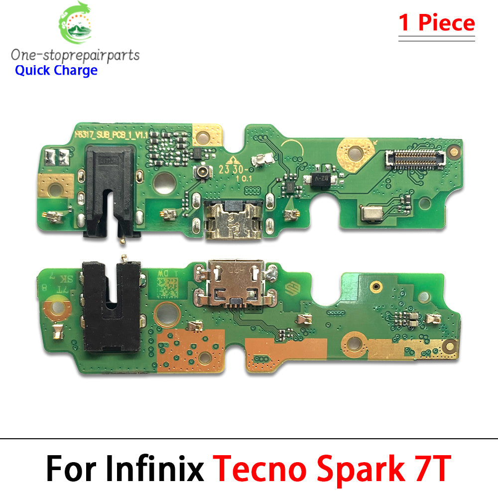 10Pcs, USB Charge Port Dock Connector Charging Board Flex Cable For Tecno Spark 5 6 Air 7 7T 8 8C 8P 8T 10C 9 20 Pro Go 2022 Tecno phone repair parts