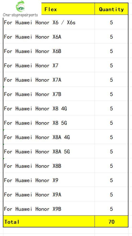 50Pcs, Power On Off Volume Side Button Key Flex Cable For Huawei Honor X5 X6 X6s X6A X6B X7 X7A X7B X8 X8A X8B X9 X9A X9B 4G 5G Huawei phone repair parts