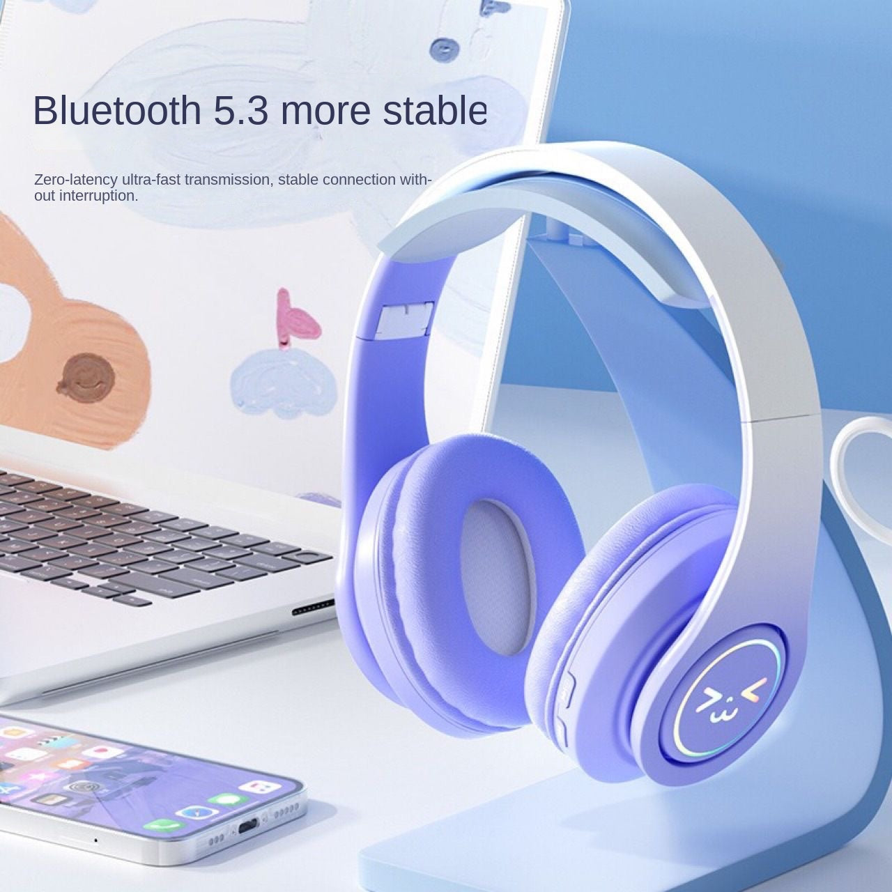 Accessories new B39 gradual color change headset wireless bluetooth headset high value headset