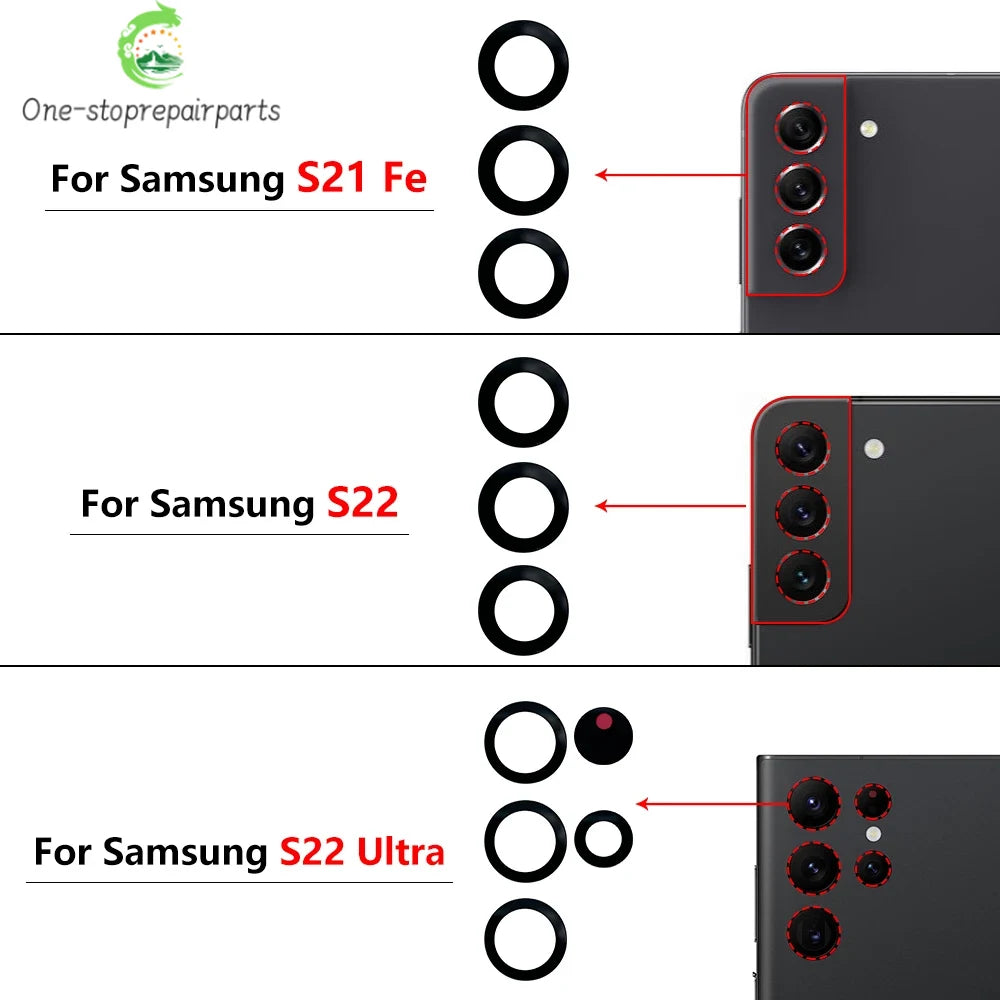 New Camera Glass Lens Back Rear Camera Glass Lens For Samsung S20 S21 S22 S23 S24 Plus Ultra FE 5G With Adhesive Sticker Samsung phone repair parts