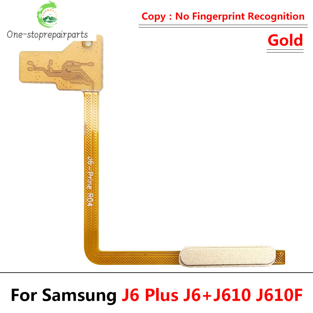 10Pcs/Lot, Home Button FingerPrint Touch ID Sensor Power Flex Cable Ribbon For Samsung J6 Plus J6+ J6plus J610 J610F Samsung phone repair parts