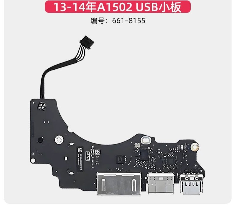 A1502 USB HDMI SD Card Reader I/O Board 820-00012-A 820-3539-A for MacBook Pro Retina 13.3" 2015 2014 2013 Years