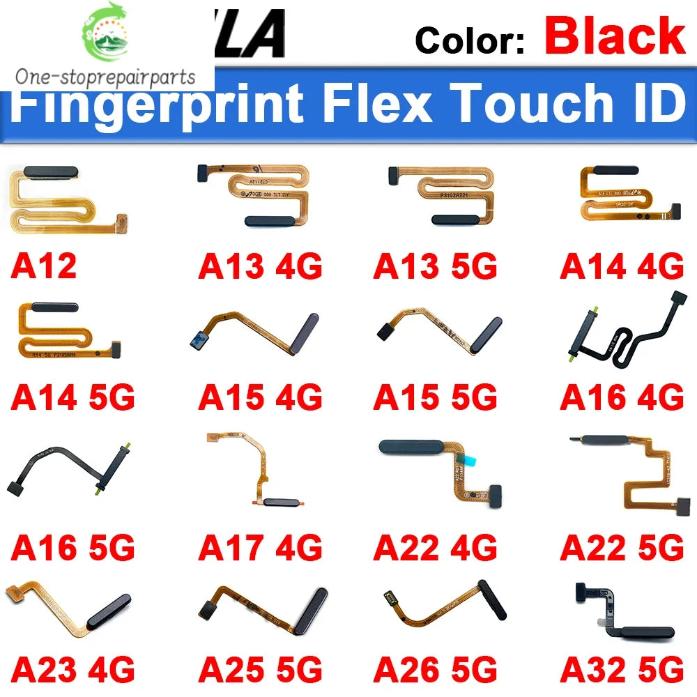 Fingerprint Sensor Flex Touch ID + Power On / Off Button Key Flex Cable For Samsung A12 A13 A14 A15 A16 A17 A22 A23 A25 A26 A32 Samsung phone repair parts