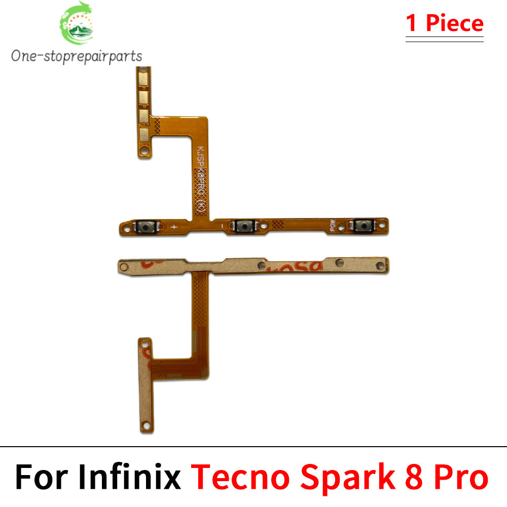 Power on off Volume Key Button Flex Cable For Infinix Tecno Spark 7 8 8C 10 10C 20 20C 30C Pro Go 2020 2022 2023 2024  infinix phone repair parts