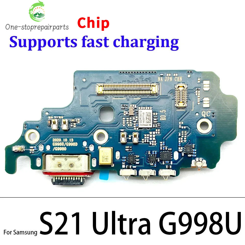 Dock Connector USB Charger Charging Board Port Microphone Flex Cable Board For Samsung S20 S21 Plus Ultra Fe 4G 5G G981B G986B Samsung phone repair parts