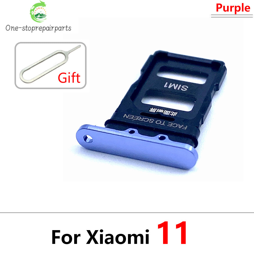 New SIM Card Slot SD Card Tray Holder Adapter For Xiaomi Mi 11 11T Mi11 Pro Lite Replacement Parts Black Blue Silver Xiaomi  Xiao mi phone repair parts