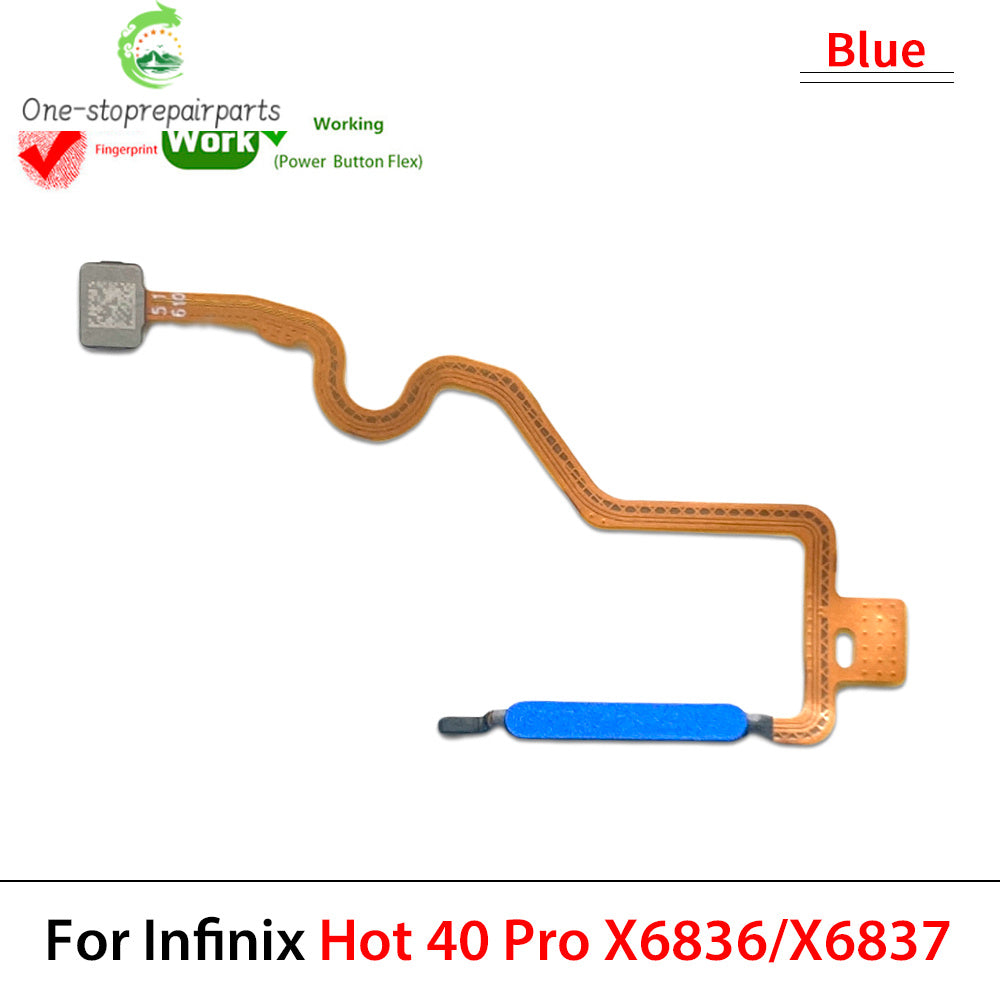 Home Button FingerPrint Touch ID Sensor Flex Cable For infinix Hot 40 40i Pro X6836 X6837 X6528B Replacement Parts  infinix phone repair parts