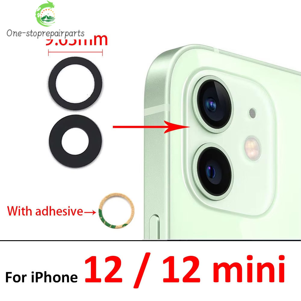 10Pcs, Camera Glass Lens Back Rear Camera Glass Lens For iPhone 11 12 13 14 15 16 17 Pro Max Plus Mini With Sticker Adhesive iPhone phone repair parts