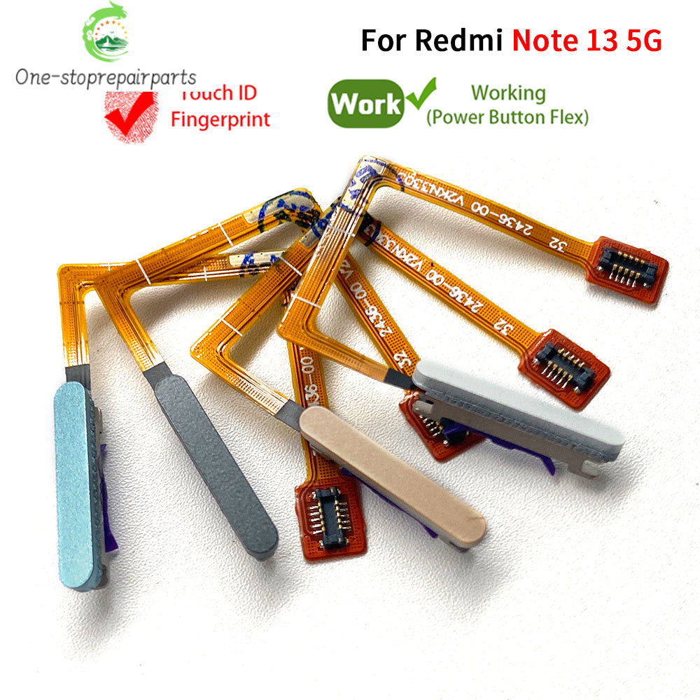 New For Xiaomi Redmi Note 13 Pro Plus 4G 5G Home Button Fingerprint Sensor Flex With Power Key Button Flex Cable  Xiaomi  Xiao mi phone repair parts