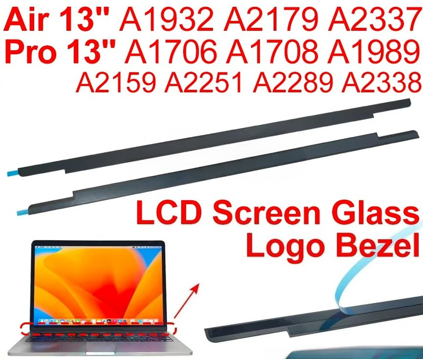 Genuine New Gray Silver LCD Screen Glass Trim Logo Bezel Front Cover for MacBook Pro Air A1932 A2179 A2251 A2289 A2337 A2338 Macbook repair parts