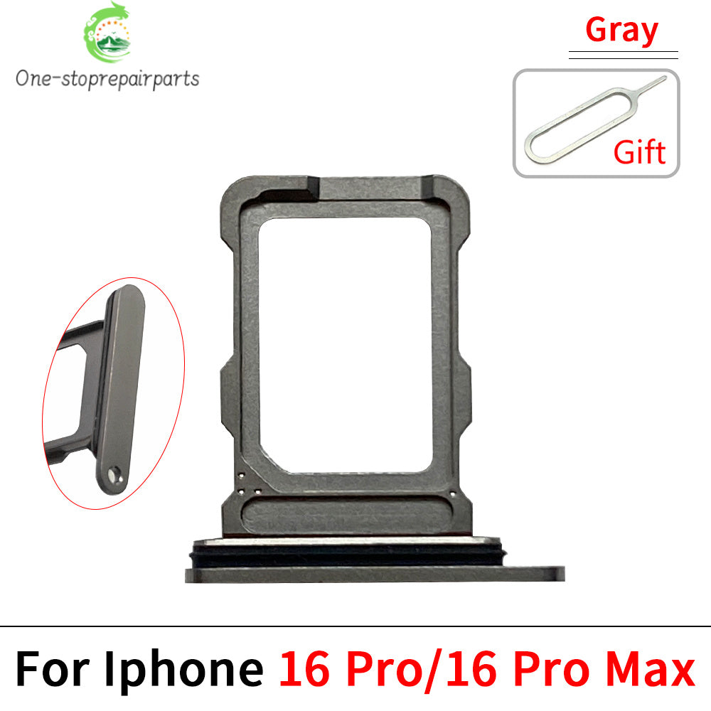 New Dual Single SIM Card Tray Slot Holder Adapter Accessories For iPhone 16 Pro 16Pro Max 16 Plus iPhone phone repair parts